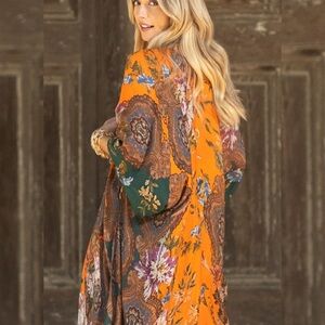 Windsor Dobby Jacquard Kimono Duster NWT